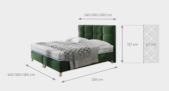 Łóżko tapicerowane MONA bez materaca z pojemnikiem