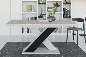 XAO nowoczesny stół rozkładany do salonu 120/160x90 K350 beton / czarny