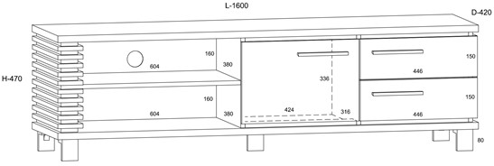 meble MILAR 10 szafka RTV loft 1d2s