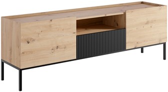 meble KOME 09 komoda stolik szafka RTV z drzwiami na nóżkach artisan czarny