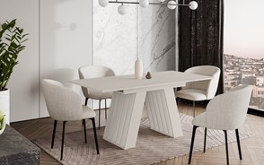 BE1 nowoczesny stół rozkładany do salonu kuchni jadalni 120/160x80 cashmere