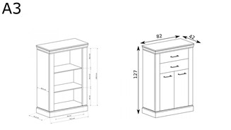 meble ANTICA 03 wysoka klasyczna komoda z szufladami drzwiami craft złoty
