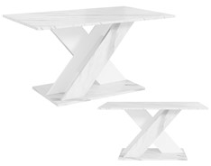 TX1 ława nowoczesny stolik kawowy 110x60 do salonu biały marmur biały