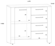 meble DELIS 02 komoda z drzwiami szufladami do salonu dąb cremona