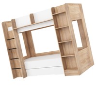 Łóżko piętrowe dziecięce młodzieżowe 2 osobowe 80x200 EVEST sonoma biały