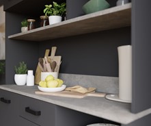 meble kuchenne LINDA roller 70 szafka kawiarka kredens antracyt beton smart