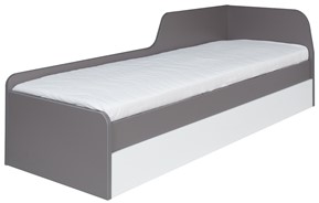 meble ZONDA 21 łóżko bez mat popiel / biały połysk