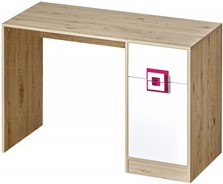 meble NICO 10 biurko gamingowe komputerowe młodzieżowe dąb jasny biały róż