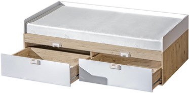 meble NICO 14 łóżko dziecięce młodzieżowe 90x200 bez mat. dąb biały dąb