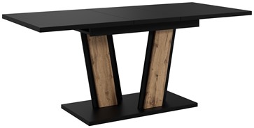 MU1 nowoczesny stół rozkładany do salonu kuchni jadalni 120/160x80 czarny w