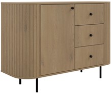 meble OVALIO 813 komoda z szufladami drzwiami na nóżkach dąb cremona