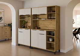 meble kuchenne SOLEA bufet 80+120 szafka kawiarka dąb artisan cashmere