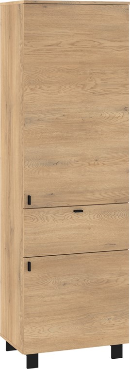 meble GAVES 07 regał na książki z półkami zamknięty loft dąb cremona czarny