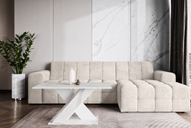 TX1 ława nowoczesny stolik kawowy 110x60 do salonu biały marmur biały
