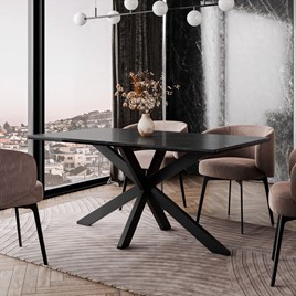 WERO nowoczesny loftowy stół do salonu jadalni 160x90 marmur royal czarny