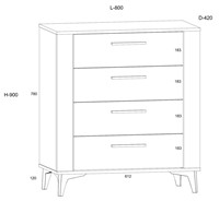 meble MIGES 05 komoda z szufladami do salonu sypialni dąb endgrain beton sz