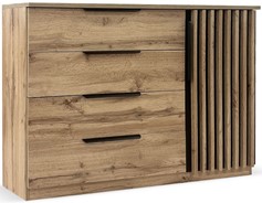 meble RISE 04 komoda z szufladami lamelami do salonu sypialni dąb artisan