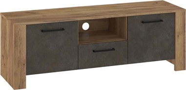 meble DELIS 10 komoda stolik szafka RTV 140 dąb craft złoty granada brąz