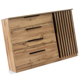 meble RISE 04 komoda z szufladami lamelami do salonu sypialni dąb artisan