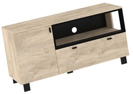 meble GAVES 12 komoda stolik szafka RTV do salonu loft dąb endgrain czarny