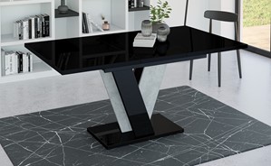 VINEY nowoczesny stół rozkładany do salonu jadalni 120x90 czarny poł. beton