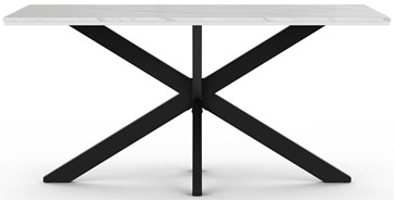 WERO nowoczesny loftowy stół do salonu jadalni 160x90 biały marmur czarny