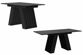 BE1 nowoczesny stół rozkładany do salonu kuchni jadalni 120/160x80 czarny