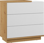 meble BRITA 09 komoda z szufladami do salonu sypialni dąb artisan biały poł