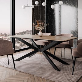 FLORA nowoczesny loftowy stół do salonu jadalni 190x90 dąb wotan czarny