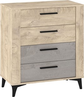 meble MIGES 05 komoda z szufladami do salonu sypialni dąb endgrain beton sz