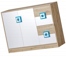 meble NICO 08 duża komoda z szufladami drzwiami młodzieżowa dąb biały turku