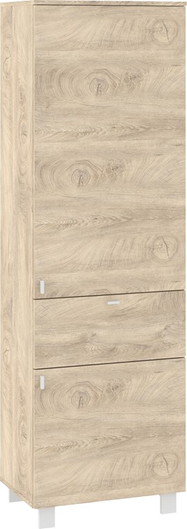 meble GAVES 07 regał z półkami szufladą zamknięty loft dąb endgrain biały