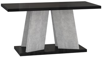 MUFO nowoczesny stolik kawowy ława 110x70 do salonu czarny połysk / beton
