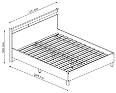 meble INDYGO L160 łóżko 160x200 do sypialni bez materaca dąb wotan zieleń