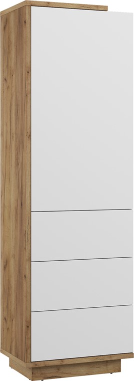 meble BRITA 01 regał z szufladami zamknięty dąb craft złoty / biały połysk