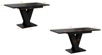 MASIV nowoczesny stół rozkładany do salonu jadalni 120x80 marmur roy czarny