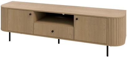 meble OVALIO 321 komoda stolik szafka RTV na nóżkach do salonu dąb cremona
