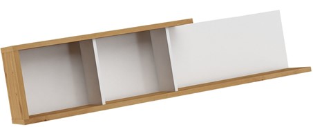 meble BRITA 13 półka wisząca ścienna do salonu dąb artisan biały