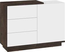 meble BRITA 04 komoda z szufladami drzwiami do salonu dąb grange biały poł