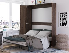 Półkotapczan pionowy łóżko chowane w szafie TEDDY 160 dąb grange