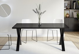 BROOKLYN X biurko / stół industrialny do salonu jadalni 160x90 czarny połys