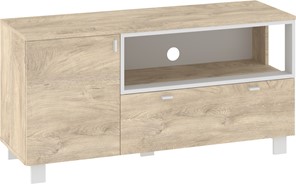 meble GAVES 12 komoda stolik szafka RTV do salonu loft dąb endgrain biały