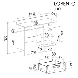 meble LORENTO 10 biurko