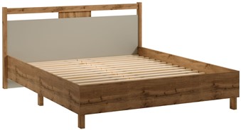 meble INDYGO L160 łóżko 160x200 do sypialni bez materaca dąb wotan beż