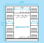 DEN1-20 duża szafa czterodrzwiowa do sypialni przedpokoju cashmere kaszmir