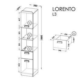 meble LORENTO 03 regał