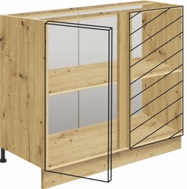 meble kuchenne VIVA szafka dolna narożna L z półką [24DL] ryfle dąb artisan