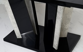 DOHA 2 nowoczesny stół rozkładany do salonu jadalni czarny połysk / beton