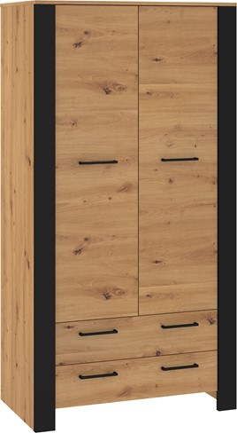 meble DELIS 12 szafa z szufladami do przedpokoju salonu dąb artisan czarny