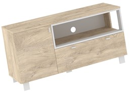 meble GAVES 12 komoda stolik szafka RTV do salonu loft dąb endgrain biały